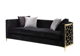 Fergal Black Velvet & Gold Finish Sofa Model 55665 By ACME Furniture